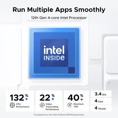 UGREEN NASync DXP4800 4-Bay Desktop NAS, Intel N100 Quad-core CPU, 8GB DDR5 RAM, 32G eMMC, 2X 2.5GbE, 2X M.2 NVMe Slots, 4K HDMI, Network Attached Storage (Diskless)