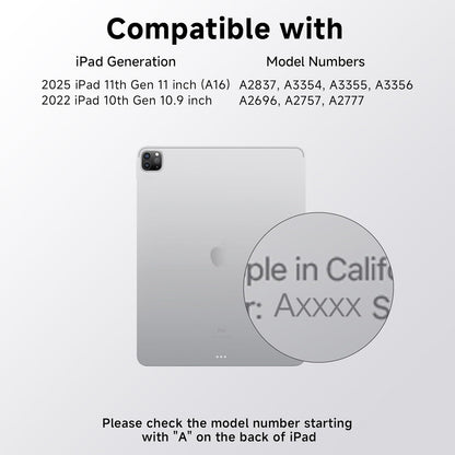 iPad Keyboard Case for iPad 10th Gen (2022) & 11th (A16, 2025), Magic Wireless Keyboard with Trackpad 7 Color Backlit, 360° Rotating Stand Transparent Protective Cover with Pencil Holder (White)