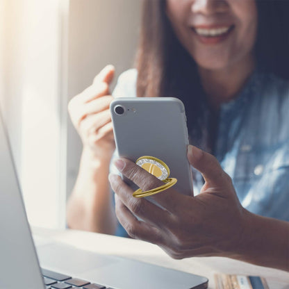 Cell Phone Ring Holder Stand, Cell Phone Grip Holder, Adhesive Phone Grip for Phones and Cases. (Glitter Gold)