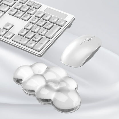 Gel Cloud Mouse Wrist Rest, Cute Wrist Support and Arm Support for Mouse Rest Typing Pain Relief，Suitable for Office/Computer/Laptop/Gaming (Transparent White)