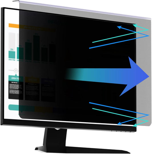 Computer Privacy Screen Protector for 23, 23.6, 23.8 and 24 Inches Monitor Anti Blue Light Filter Hanging Type Anti Scratch Easy Installation Shield for Desktop Computer (24 Inches)