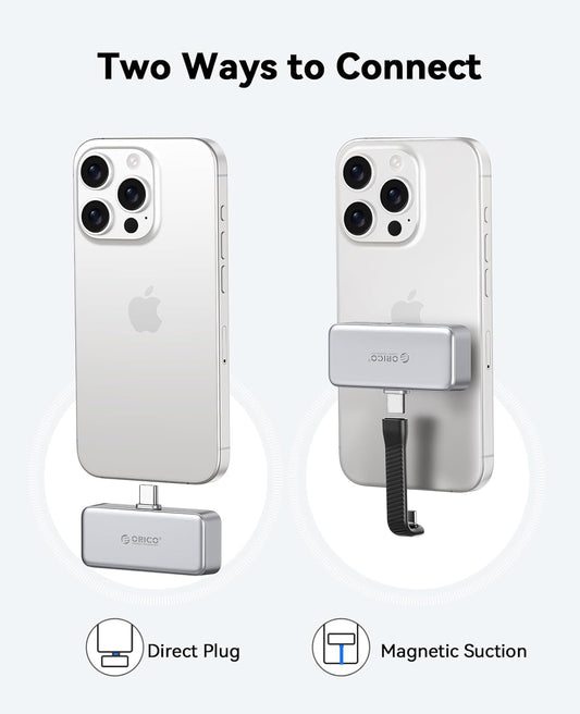 ORICO FlashPod 2TB Portable SSD Up to 2000MB/s, Direct Plug Design, High-Speed External SSD with USB 3.2 Gen2x2 20Gbps Interface, Reliable Storage for iPhone 16 Series, Tablets, Laptops - S20