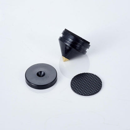 Speaker Spikes Floor Protectors 8pcs, Light Weight Shockproof Speaker Isolation Stand Feet for HiFi Amplifier, Subwoofer, DAC Recorder, Turntable, Cone Base Pad with Adhesive, Black