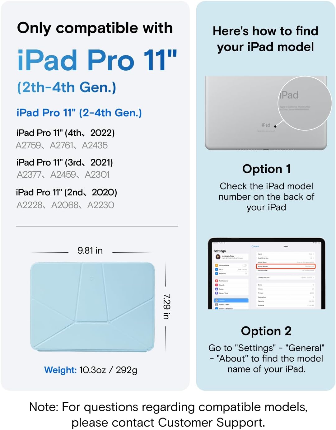 MOFT Dynamic Folio Case for iPad Pro 11-inch(2nd/3rd/4th Generation, 2020/2021/ 2022), Silm Magnetic Stand Case with 20+ Viewing Angles, Auto Wake/Sleep,Soothing Mist x Misty Cove