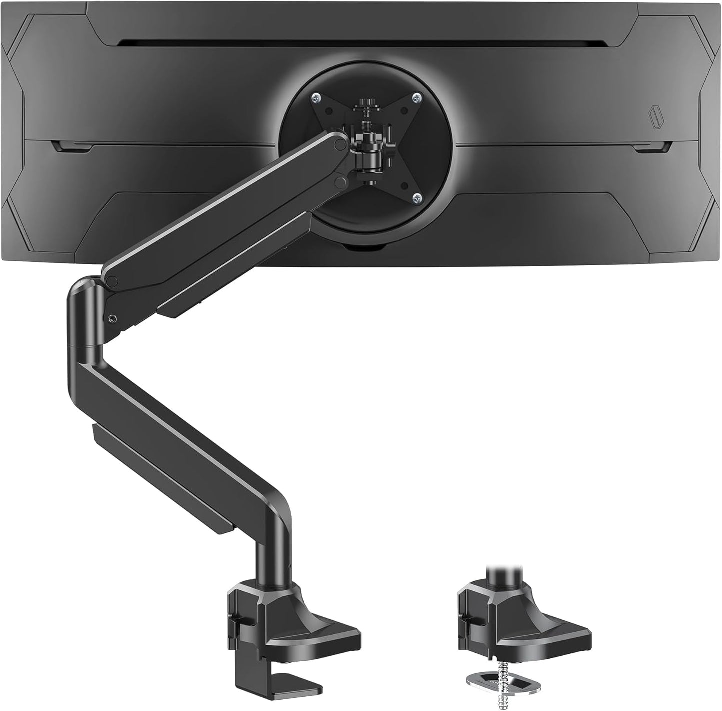 MOUNT PRO Heavy Duty Monitor Mount for Max 49 inches Ultrawide Screens, Single Monitor Arm Desk Mount Holds 6.6 to 33lbs, Fully Adjustable Computer Stand with C-Clamp, VESA 75x75 or 100x100mm