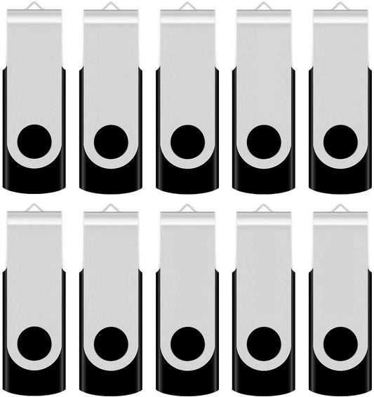 Aiibe 16GB USB Flash Drives - 50 Pack Bulk Thumb Drives, USB 2.0, Zip Drives Wholesale, Black