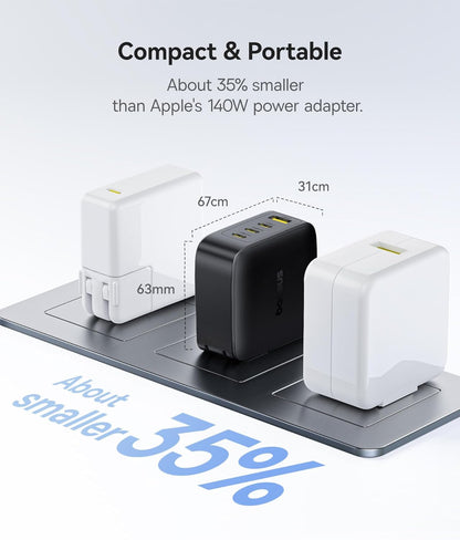 Baseus PD3.1 140W USB C Charger, PPS Fast Charger Type C, Fast Charging Block for MacBook Air/Pro, Pixelbook, iPad, iPhone 17/16 Series, Galaxy S25 Ultra and More