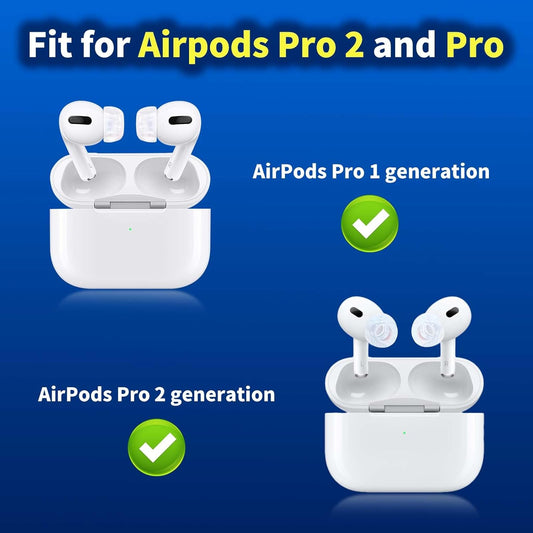 4 Pair Compatible with AirPods Pro 2nd/1st Generation Replacement Ear Tips,with Noise Reduction Hole & Built-in dust Guard Screen,for USB-C Charging Case with Cleaner kit -(4 Sizes XS/S/M/L)