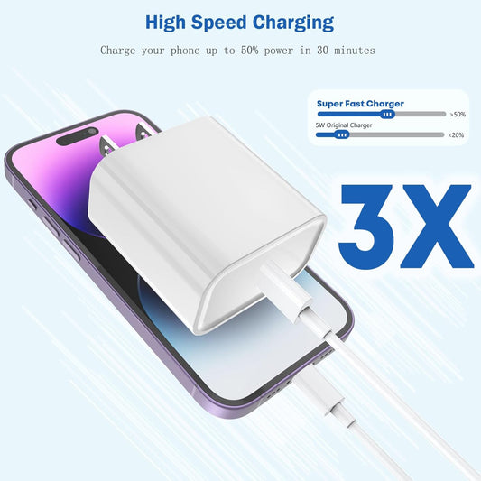 [Apple MFi Certified] iPhone 14 Charger Fast Charging,Quick 20W USB C Charger Block with 10feet Long USB C to Lightning Charging Cable Cord for iPhone 14/Pro/Pro Max/Plus/13/12/11/XS/XR/X/SE2022/iPad