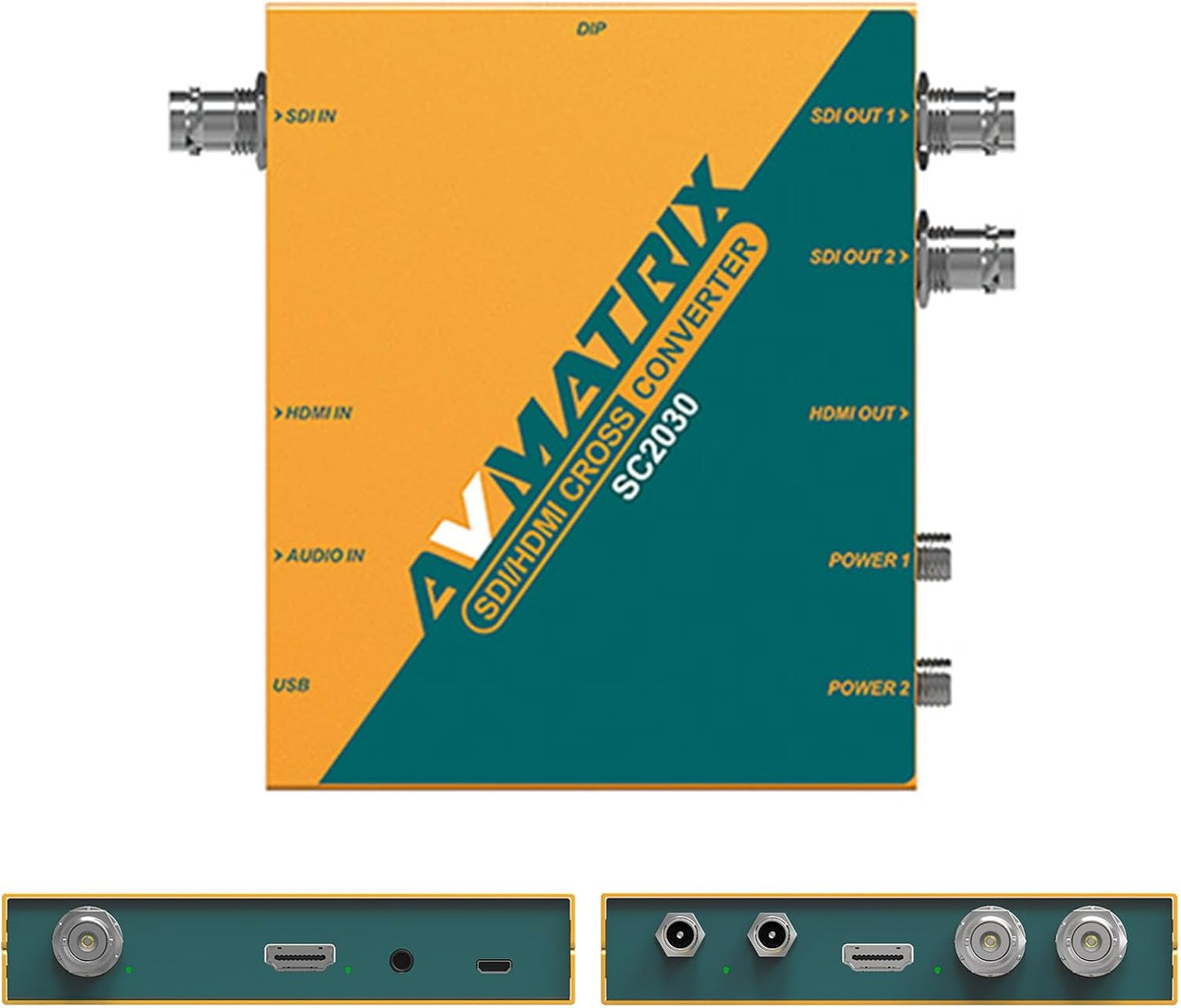 AVMATRIX SDI/HDMI Up/Down/Cross Converter, DlP Switches, SD/HD/3G-SDI Scaling Frame Rate Conversion Scaler, 3.5mm Jack Audio Embedding, Auto Signal Detection SC2030