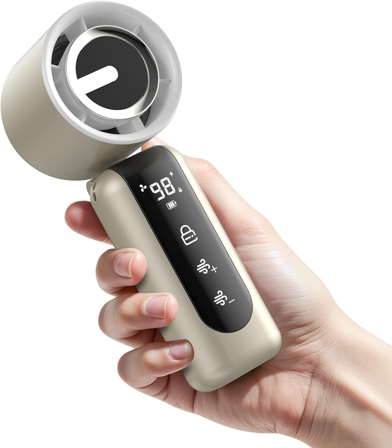 Portable Handheld Mini Fan,Speed(1-100) Adjustable Turbo Personal Fan,4000mAh Battery Rechargeable,AI Digital Display,Gifts for Women Men Camping Travel Summer Outdoor