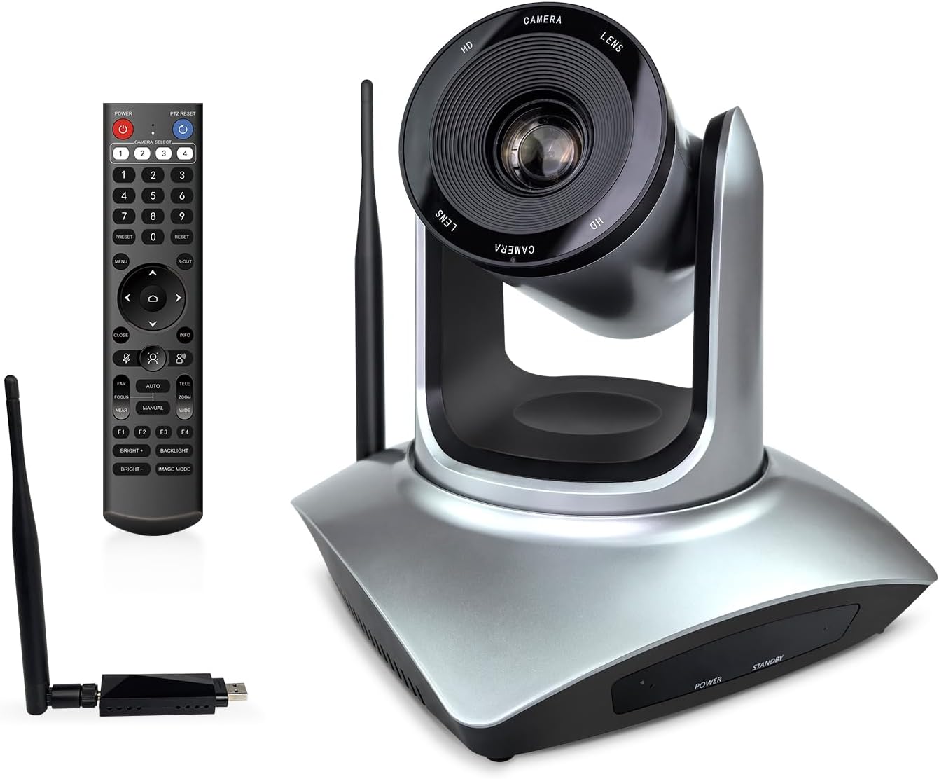 TOALLIN Wireless PTZ Conference Room Camera, 10X Optical Zoom, 1080P Full HD Video Calling and Streaming, Wireless Conference Webcam for Video Conferencing/Church Services Worship/Online Teaching