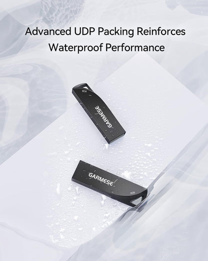 8GB USB Flash Drive, 5 Pack Waterproof Metal USB Memory Stick Slim USB 2.0 Flash Drive, Portable Thumb Drive Pen Drive with Keychain Hole, Stylish Jump Drive for Computer/Car/Smart TV (Black)