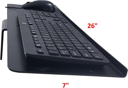 SDS iMount 1.0 Wall Mount Utility Stand – Versatile 7"x26" Tray for Keyboard, Laptop, Tablet, Gaming Consoles, Cable & Stereo Equipment – Space-Saving Workstation Solution (Large)
