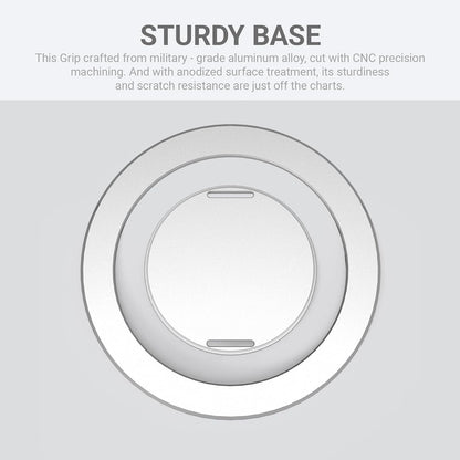 Grat 3 Lite Magnetic Phone Loop, [Nylon-core Silicone Strap] 360° Rotatable Phone Grip, Detachable Finger Holder Compatible with Magsafe for iPhone 16 15 14 13 12 Pro/max, Silver