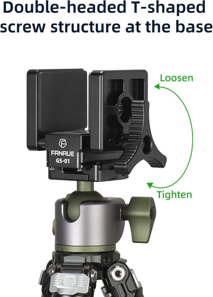 FANAUE GS-01Arca Swiss Rifle Saddle Mount, Hunting Tripod Clamp with Quick Release Plate, Shooting Tripod Rest, Enhanced Accuracy Ball Head & Adapter for Hunting and Shooting