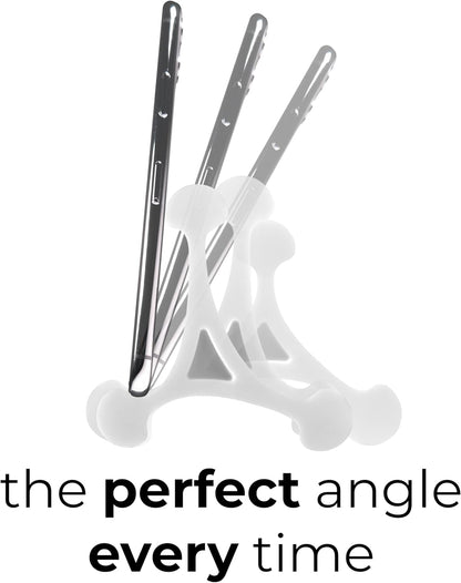 Skalene Phone Stand - 100% Silicone Rubber, Adjustable Phone Holder, Prop, Rest - Desk, Office, Home, Kitchen Accessory (Arctic White)