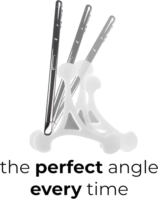 Skalene Phone Stand - 100% Silicone Rubber, Adjustable Phone Holder, Prop, Rest - Desk, Office, Home, Kitchen Accessory (Arctic White)