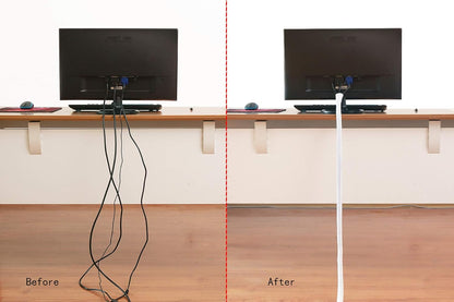 Alex Tech 6.6ft - 1.5 inch Cord Protector Wire Loom Tubing Cable Sleeve Split Sleeving for USB Cable Power Cord Audio Video Cable - Protect Cat from Chewing Cords - White