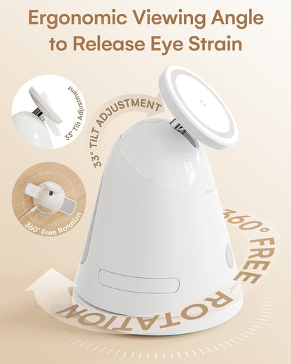 ZEEHOO 4 in 1 Wireless Charging Station for Apple,Mag-Safe Charger&Dimmable Light,Qi2 15W Rotating Fast Wireless Charger for iPhone 16,15,14,13,12&Pixel 10&iWatch&Samsung Watch&AirPods(30W Adapter)