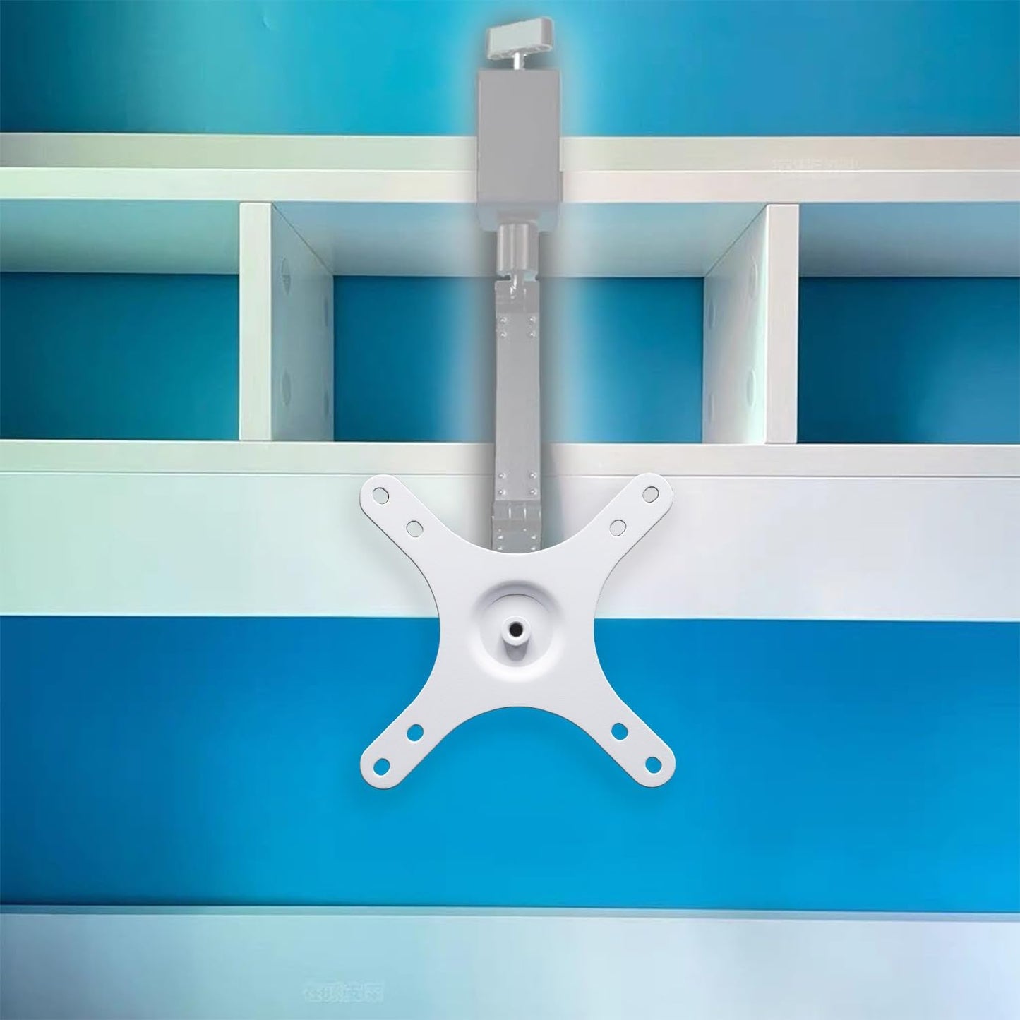 Kado Portable Monitor Mounting Adapter Bracket Plate White, 1/4" Screw Hole to 100x100mm 75x75mm, M4 Screw Set Wall Mount Arm Mount Universal, Tripod Camera Stand for Desktop Monitor Portrait Mode