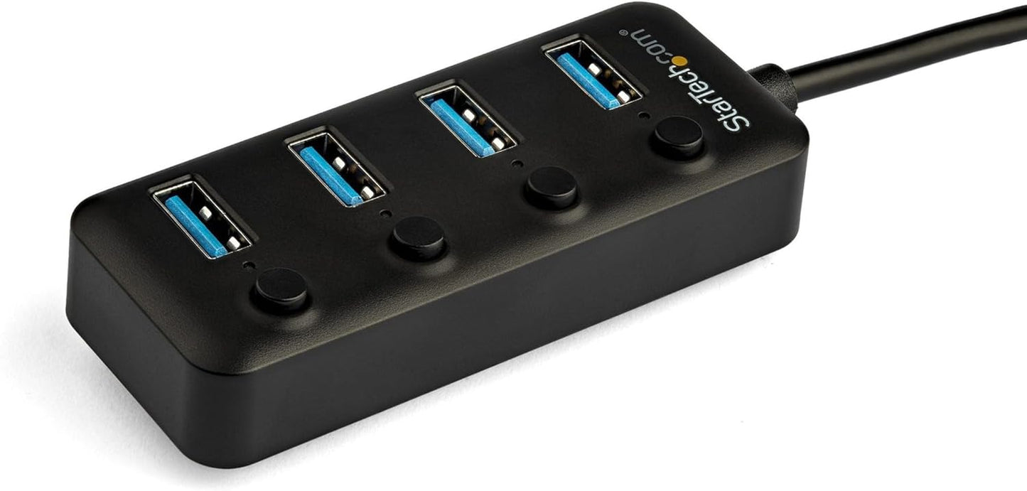 StarTech.com USB C Hub - 4x USB-A Ports with Individual On/Off Switches - Bus Powered - Portable - USB Type C Hub - USB C to USB Hub