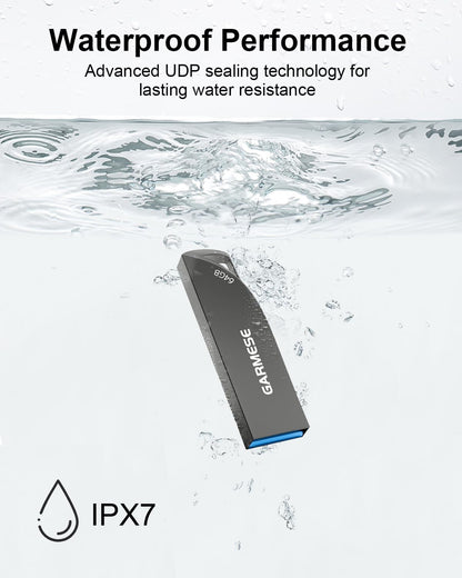 64GB USB 3.0 Flash Drive, 5-Pack Waterproof Metal USB Memory Stick, Slim Thumb Drive Portable Pen Drive with Keychain Hole Stylish Jump Drive for PC Computer Car