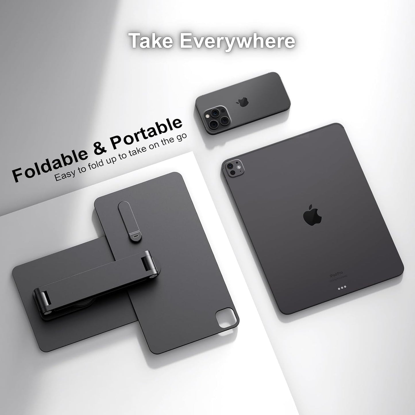 Magnetic iPad Pro M4 11-inch Stand with Wireless Charging 18W, 360° Rotating Aluminum Tablet Holder for iPad Pro M4 11-inch, Adjustable Desk Mount Series (M4-11inch)