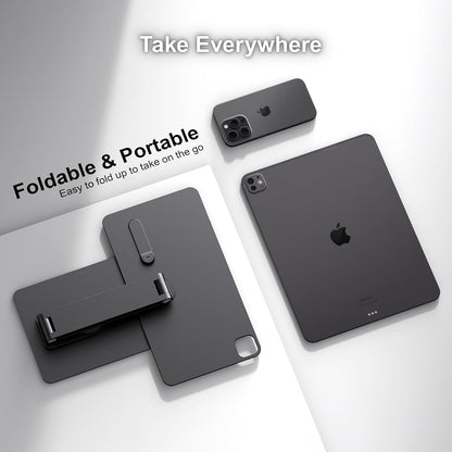 Magnetic iPad Pro M4 11-inch Stand with Wireless Charging 18W, 360° Rotating Aluminum Tablet Holder for iPad Pro M4 11-inch, Adjustable Desk Mount Series (M4-11inch)