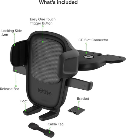 iOttie Easy One Touch Signature CD Slot Mount - Universal Car Phone Holder for iPhone, Google, Samsung, Moto, LG, and all other Smartphones