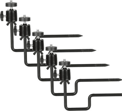 5Pcs Trail Camera Tree Mount, 1/4" x 20 Screw 360° Rotatable Interface Screw Mounting Bracket for Trail Cameras, Security Camera Holder, Hunting Accessories for Game Cam Solar Panels, etc.