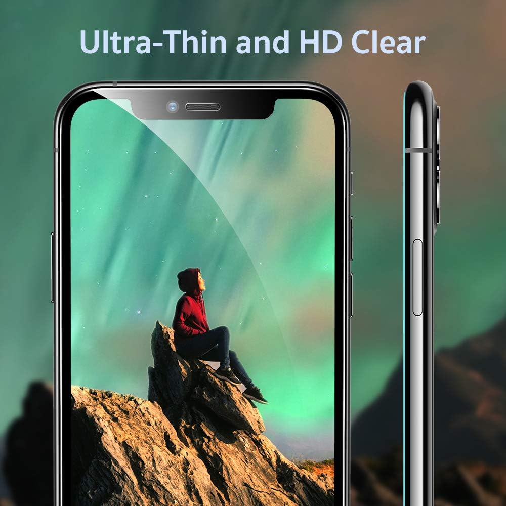 ESR Full-Coverage Tempered-Glass Compatible for iPhone 11 Screen Protector/iPhone XR Screen Protector [2-Pack] [Easy Installation Frame] [3D Curved Edges] for iPhone 11, iPhone XR