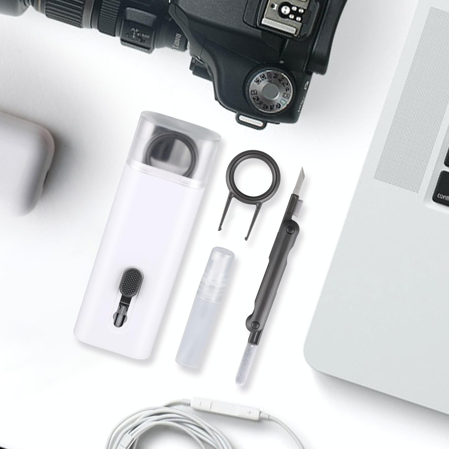 7-in-1 Electronic Cleaner Kit,Keyboard Cleaner,Laptop Cleaner Kit for Monitor, Cell Phone,Earphones, Headset, Lego, Airpods, Laptop Camera Lens (Black)