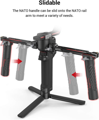 SMALLRIG Dual Handle Handgrip for DJI RS 4 /RS 4 Pro/RS 3 / RS 3 Pro/RS 2 / RSC 2 Gimbal, Gimbal Handle Grip with NATO Rails, Cold Shoe, 1/4"-20 & 3/8"-16 Threaded Holes