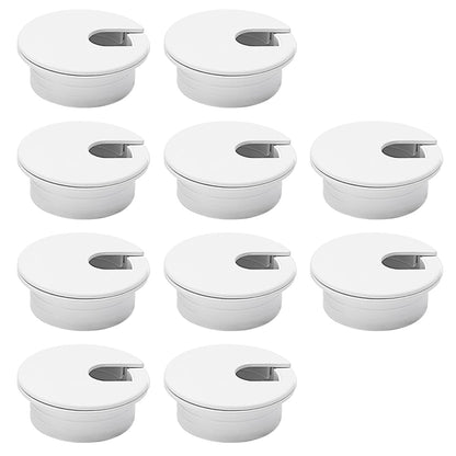 10 Pcs Desk Grommet 1-1/2" / 38 mm, Desk Cord Hole Cover, Cable Grommet ABS Plastic, Desk Hole Grommet for Home & Office Pc, Detachable Cable Cord Organizer-White