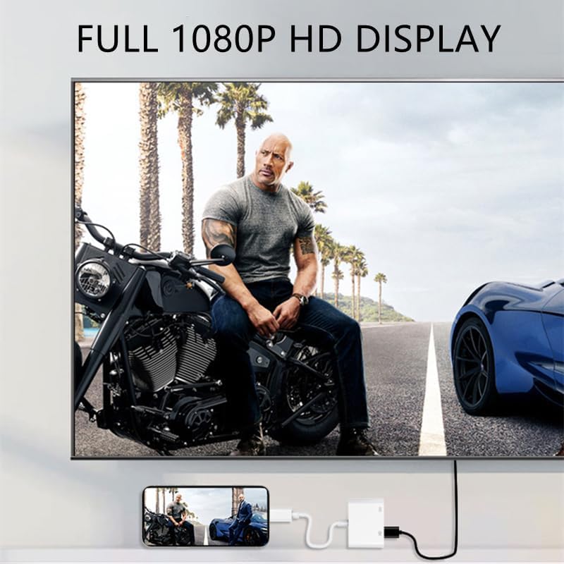 AIRSKY [Mfi Certified Lightning to HDMI Adapter, Plug&Play, no Power Needed; Lightning to Digital AV Adapter 1080P Sync Screen; Compatible with iPhone/iPad to TV