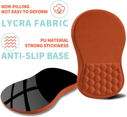 Ergonomic Mouse Pad Wrist Support with Memory Foam Massage Bulge, Carpal Tunnel Pain Relief Mousepad Wrist Rest for Mouse(12x8 inch, Orange)