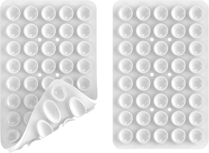 Silicone Double Sided Suction Phone Case Mount, Detachable Hands Free & Strong Grip Holder for Selfies & Videos, Compatible iPhone Android (White, 1Pack)