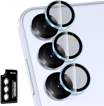 for Samsung Galaxy S25 Plus Camera Lens Protector, Individual Metal Ring Tempered Glass Lens Cover, [Strong Adsorption] Scratch Resistant Ultra-Thin HD Clear Lens Cover, 1 Set-Blue Ring