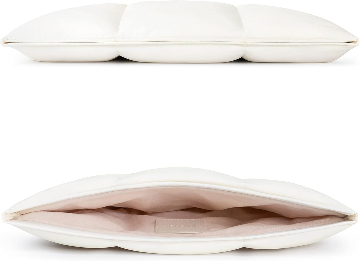 Comfyable Puffy Laptop Sleeve 15 Inch 16 Inch, Quilted Puffer Laptop Carrying Case, Pillow Pouch Compatible for MacBook Air 15 in M4 2025 & MacBook Pro 16 in M4 2024, Rice