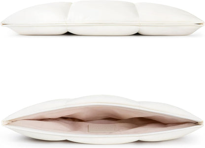 Comfyable Puffy Laptop Sleeve 15 Inch 16 Inch, Quilted Puffer Laptop Carrying Case, Pillow Pouch Compatible for MacBook Air 15 in M4 2025 & MacBook Pro 16 in M4 2024, Rice