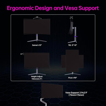 KTC 27 OLED Monitor - 1440p 240hz Monitor 0.03ms GTG, Type-C 65W, Built-in Speakers, 1.5M:1 Contrast Ratio, 136% sRGB, DisplayPort1.4, HDMI2.0,USB-C 3.0, Vesa, PC Moniter for Gaming Movie Office