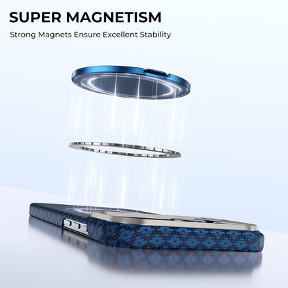 BENKS ArmorPop Magnetic Phone Grip & Stand for MagSafe, 360° Rotation Adjustable Phone Ring Holder for iPhone 17/16/15/14/13/12 Series, Durable Kevlar Design