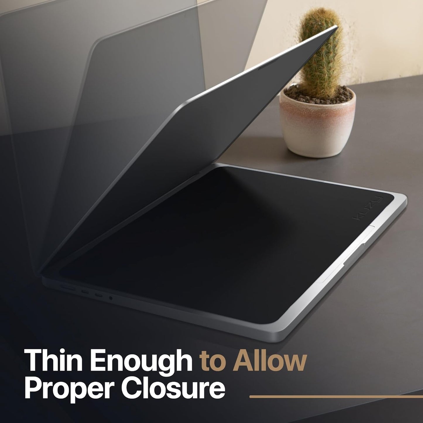 Kuzy Premium Microfiber MacBook Screen Cleaner and Keyboard Protector - Anti-Imprint Laptop Cleaning Cloth for MacBook Pro 14" and MacBook Air 13", Scratch-Free, 11.5 x 7.8 inches, 1 Pack - Black