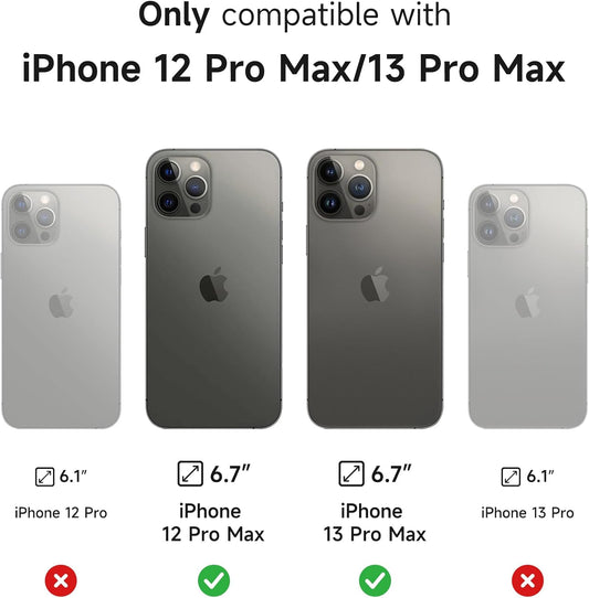 SURITCH for iPhone 13 Pro Max/12 Pro Max Case with Magnetic Camera Slide Cover and Adjustable Kickstand, Compatible with MagSafe, Shockproof Bumper Case Slim Protective Cover 6.7 Inch, Blue