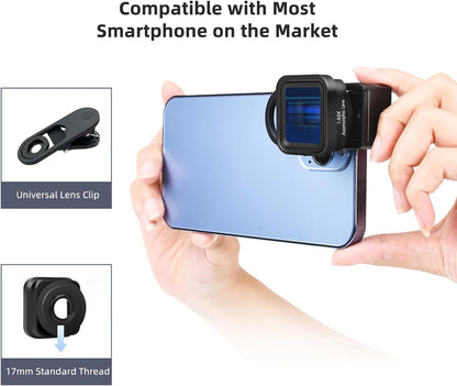 Andoer Anamorphic Movie Lens 1.55X - Universal Lens Clips & Carry Bag - Compatible with iPhone 15/14/13/12/11