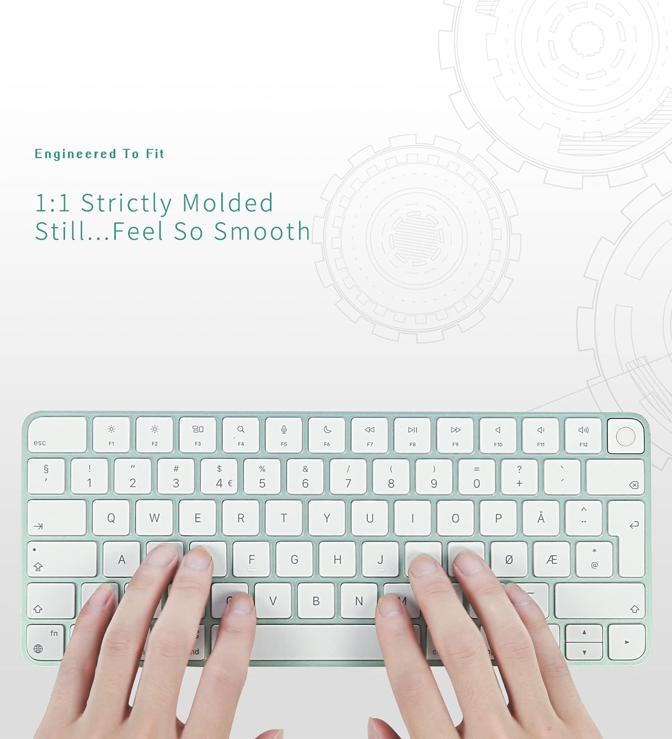 Keyboard Cover for New M4 iMac Magic Keyboard(Europe Layout, 7 Shape Enter Key) Model A3118/A2449, Touch ID Version w/o Numeric Key - Ultra Thin, Protective and Clear Protector Skin