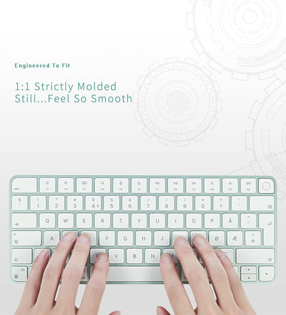 Keyboard Cover for New M4 iMac Magic Keyboard(Europe Layout, 7 Shape Enter Key) Model A3118/A2449, Touch ID Version w/o Numeric Key - Ultra Thin, Protective and Clear Protector Skin