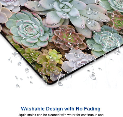 Cute Succulents Mouse Pad, Natural Plants Mousepad for Design, Anti-Slip Rubber Base Wireless Mouse Pads for Laptop