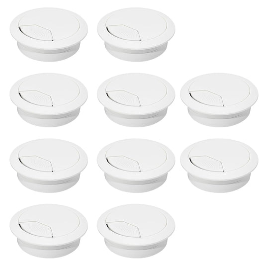 10 Pcs Desk Grommet 2" / 50 mm, Desk Cord Hole Cover, Cable Grommet ABS Plastic, Desk Hole Grommet for Home & Office Pc, Detachable Adjustable Cable Cord Organizer-White